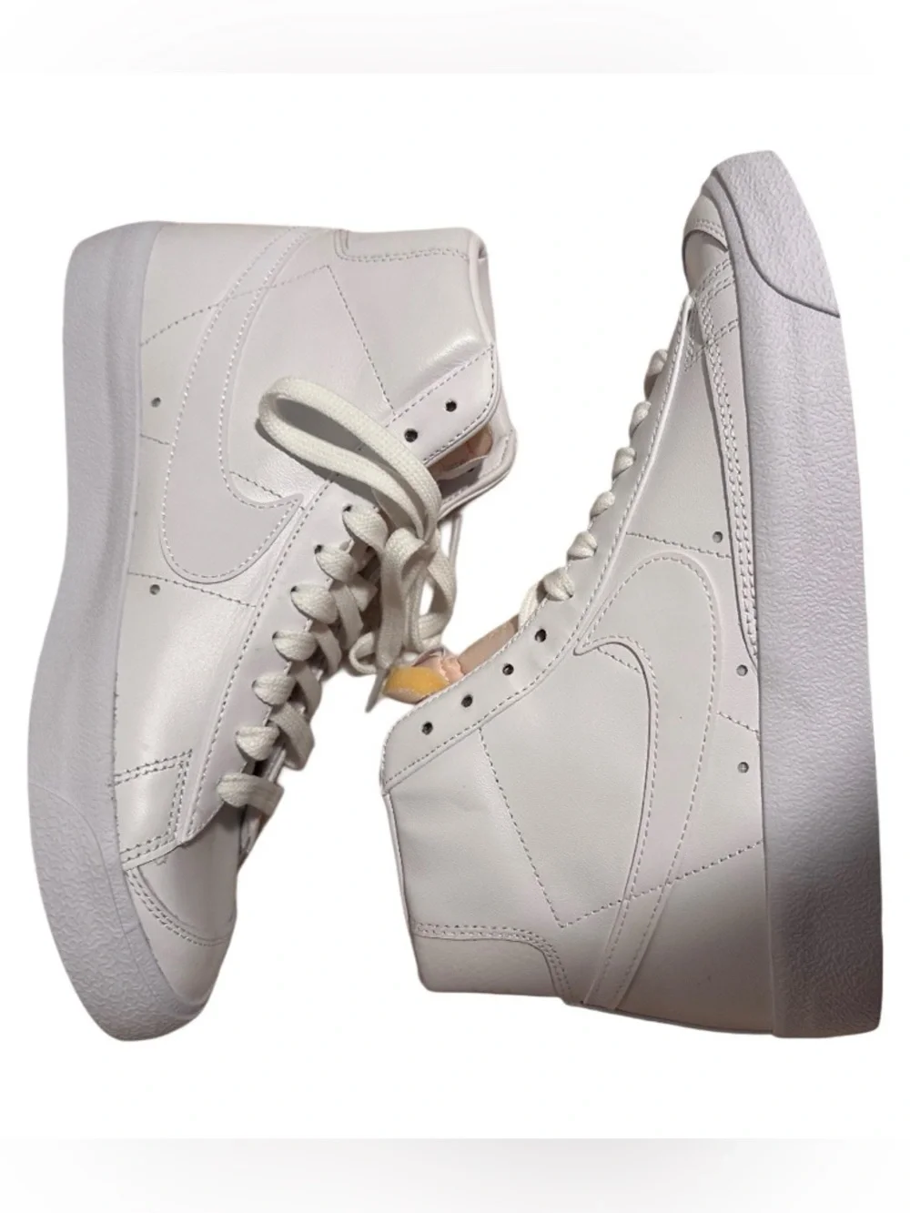 Nike Blazer Mid '77 Triple White Leather High Top Sneakers - Women's 8.5